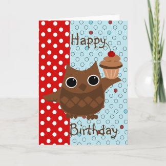 Carte Le hibou et le petit gâteau