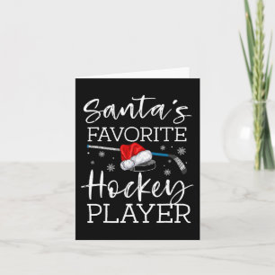 Carte Le joueur de hockey préféré du Père Noël Fun Pajam