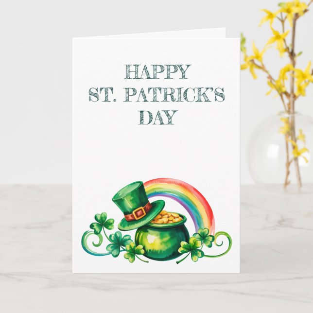 Carte Le jour de la Saint-Patrick à l'aquarelle (Fleur jaune)