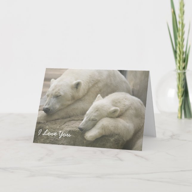 Carte Le jour de mère d'ours blanc (Devant)