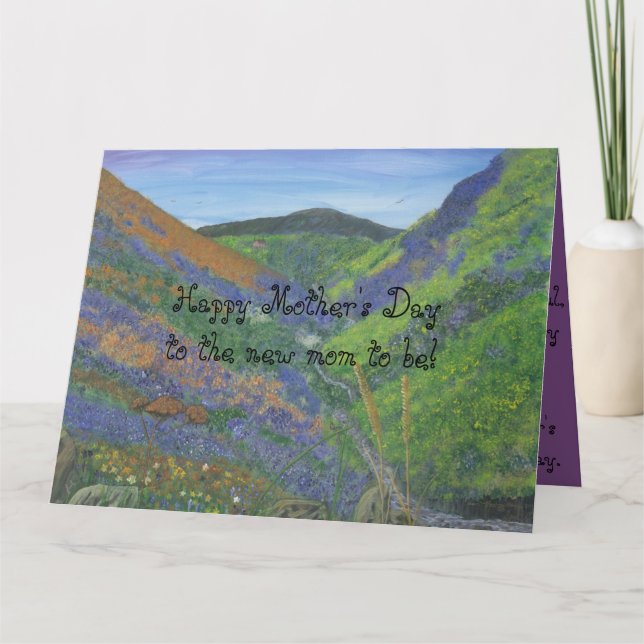 Carte Le jour de mère heureux à la nouvelle mère à être (Devant)