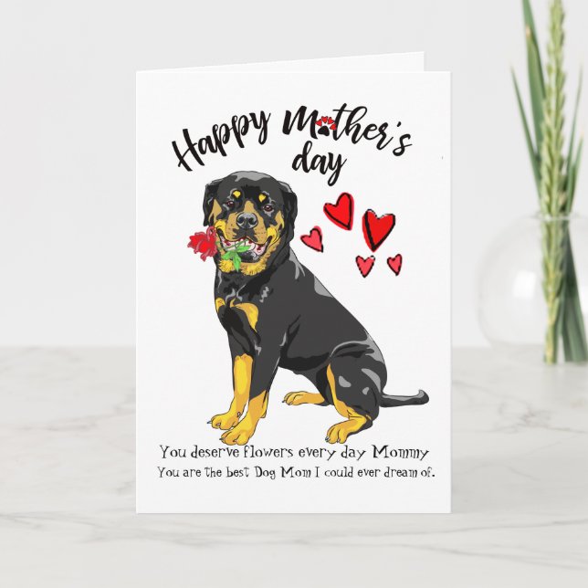 Carte Le jour de mère heureux de votre rottweiler (Devant)