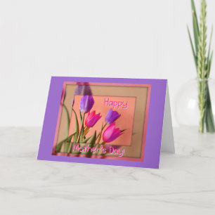 Carte Le jour de mère heureux ! Tulipes