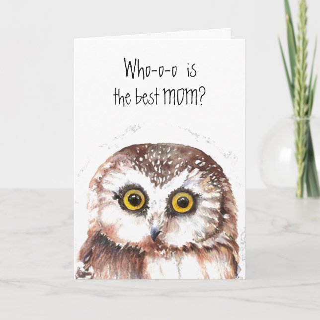 Carte Le jour de Mother, maman, maman, Cute Owl (Devant)