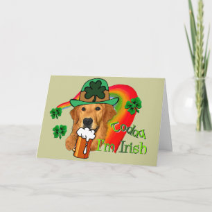 Carte Le jour de St Patrick de golden retriever