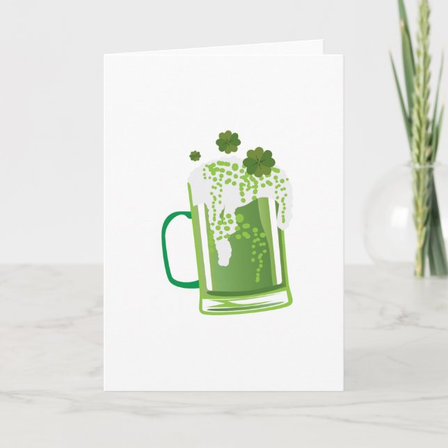 Carte Le jour de St Patrick vert de bière drôle (Devant)
