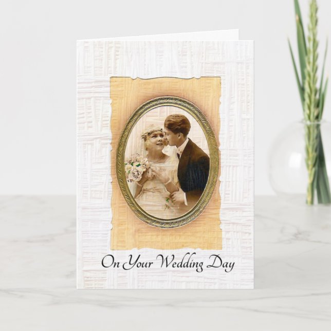 Carte Le jour de votre mariage Couple Vintage (Devant)