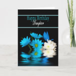 CARTE LE JOUR DU JOUR<br><div class="desc">Beautiful floral card with stark contrast of black and blues - NOTE :  donc available in birthdays,  thank you,  praying for you (Mother's Day)</div>