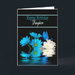 CARTE LE JOUR DU JOUR<br><div class="desc">Beautiful floral card with stark contrast of black and blues - NOTE : donc available in birthdays, thank you, praying for you (Mother's Day)</div>