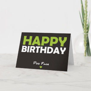 Carte Le joyeux anniversaire Poo font face