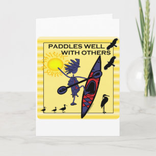 Carte Le kayak barbote bien sur le jaune
