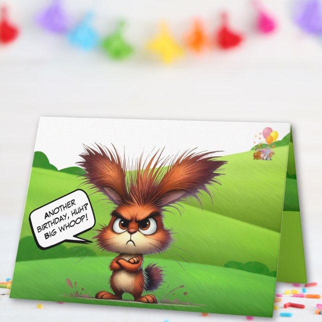 Carte Le lapin non impressionné avec la surprise à l'int (Créateur téléchargé)