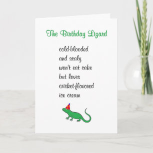 Carte Le Lézard D'Anniversaire Un Poème D'Anniversaire D