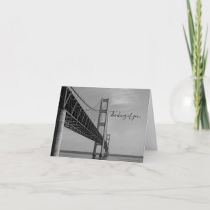 Carte Le Long Du Pont Mackinac Niveaux De Gris Pensée De