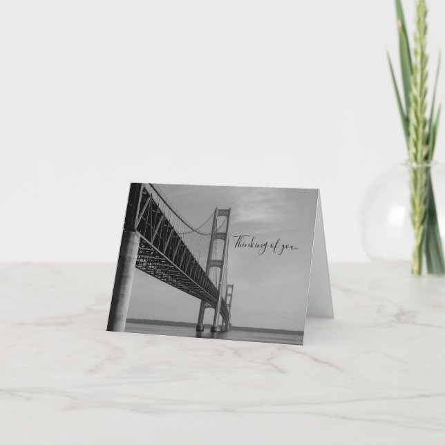 Carte Le Long Du Pont Mackinac Niveaux De Gris Pensée De (Devant)