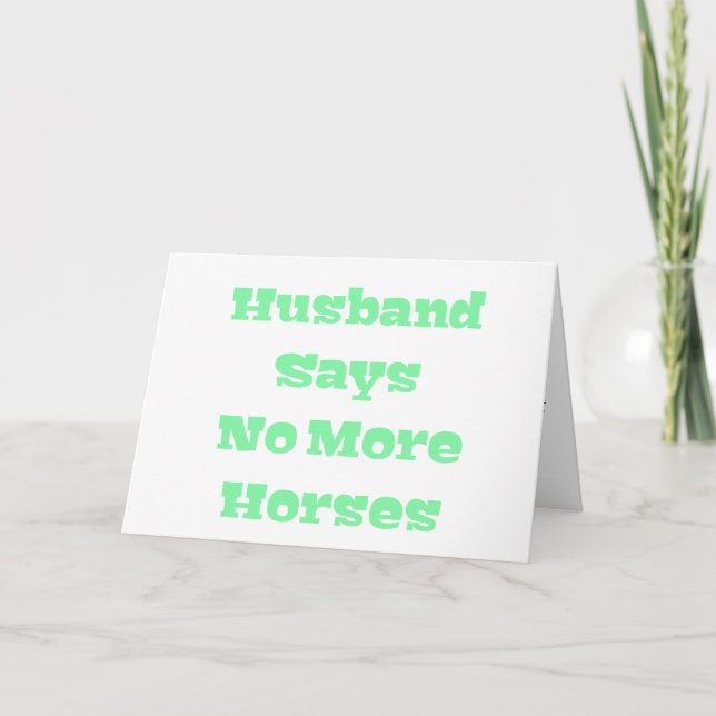 Carte Le Mari dit plus de chevaux en vert clair (Devant)