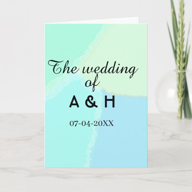 Carte Le mariage du nom de couple lettre initiale date (Devant)