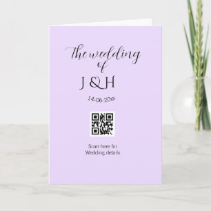 Carte Le mariage du nom du couple QR code scan détail