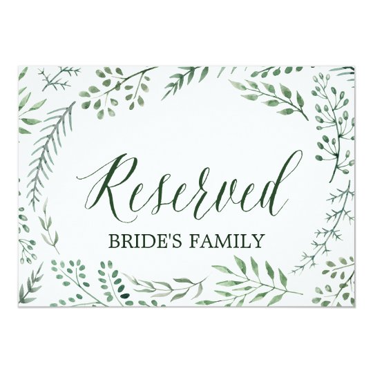 Carte Le mariage rustique vert de guirlande "a réservé"