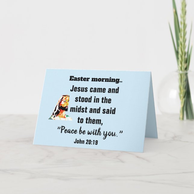 CARTE LE MATIN DE PÂQUES, JÉSUS EST VENU (Devant)