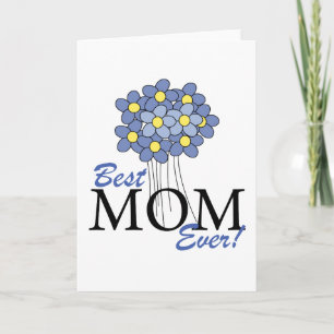 Carte Le meilleur bouquet toujours bleu de maman