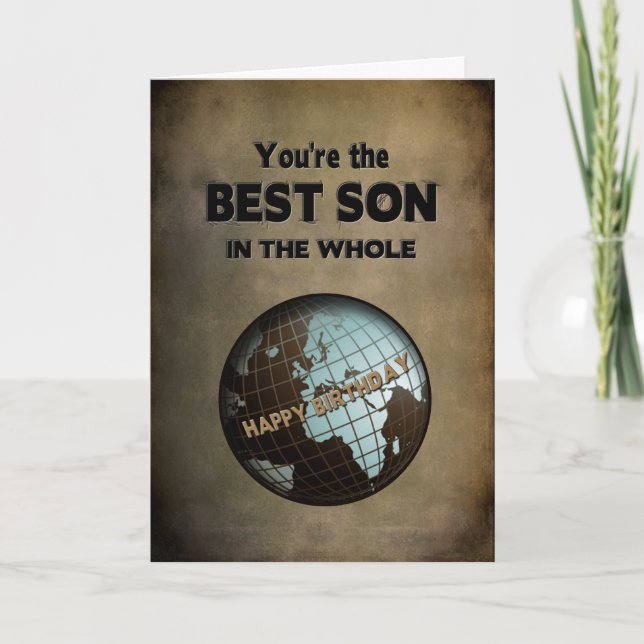 CARTE LE MEILLEUR FILS D'ANNIVERSAIRE AU MONDE (Devant)