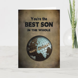 CARTE LE MEILLEUR FILS D'ANNIVERSAIRE AU MONDE