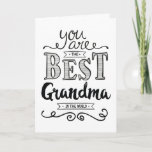 Carte Le Meilleur grand-père du monde<br><div class="desc">Wish your Grandma a Happy Birthday this unique hand-lettering style typography design with the message, "You are the best Grandma in the world". Inside has this placebo holder text but can be customized with your message : C'est la true. Je vous félicite pour votre much Grandma ! HAPPY BIRTHDAY !...</div>