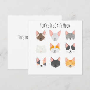 Carte Le Meow Birthday du chat Penser à vous