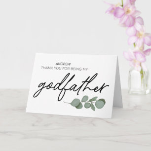 Carte Le Merci-cadeau du parrain pour être mes parentes