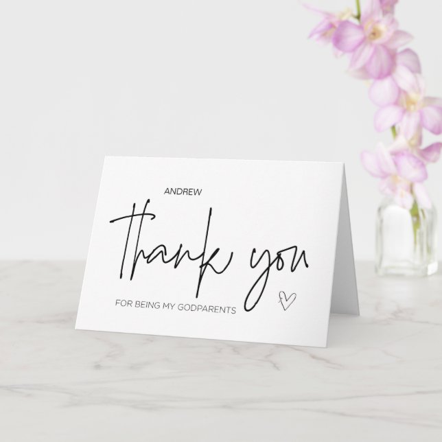 Carte Le Merci-cadeau du parrain pour être mes parents-p (Orchidée)