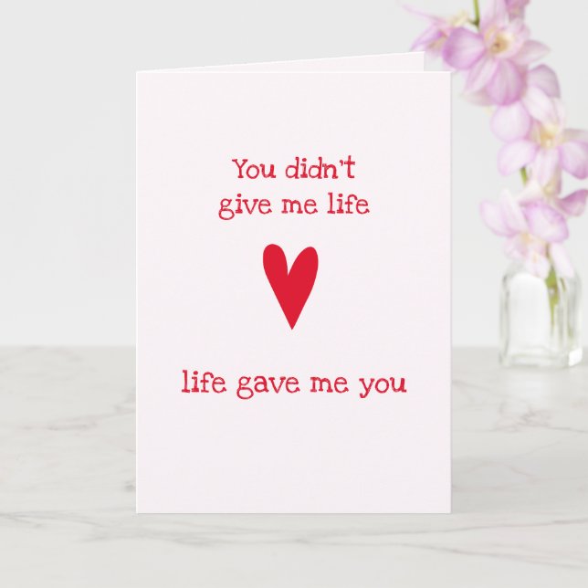 Carte Le Merci de Stepmère | Coeur rouge (Orchidée)