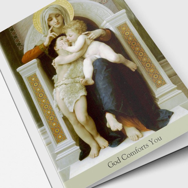 Carte Le Merci funèbre carde | Mary, Jésus et St John (Religious Sympathy God Comforts You Funeral Thank You Card)