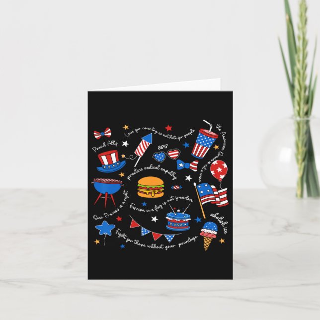 Carte Le message libéral 4 juillet subtil résiste à Trum (Devant)