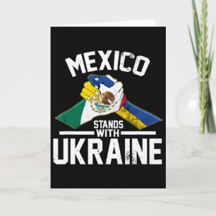 Carte Le Mexique Soutient l'Ukraine Drapeau ukrainien