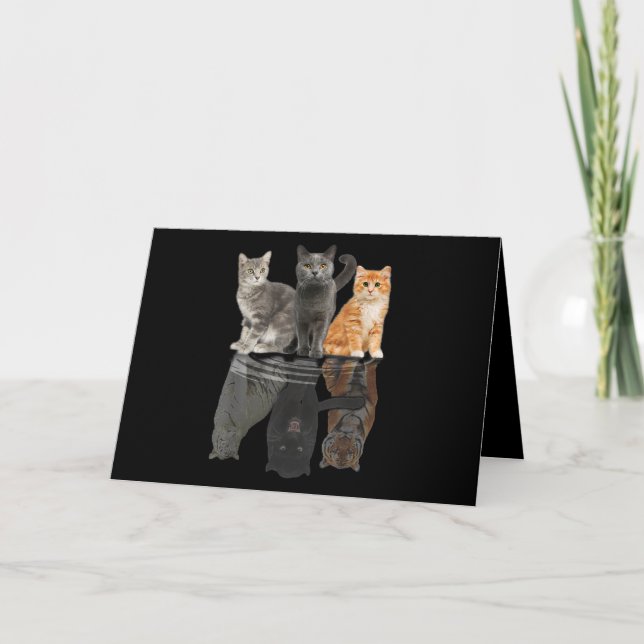 Carte Le miroir des chats Puma Cheetah Tiger Funny (Devant)