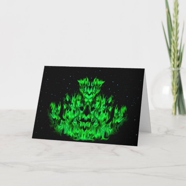 Carte Le Monstre de la flamme verte dans le ciel étoilé (Devant)