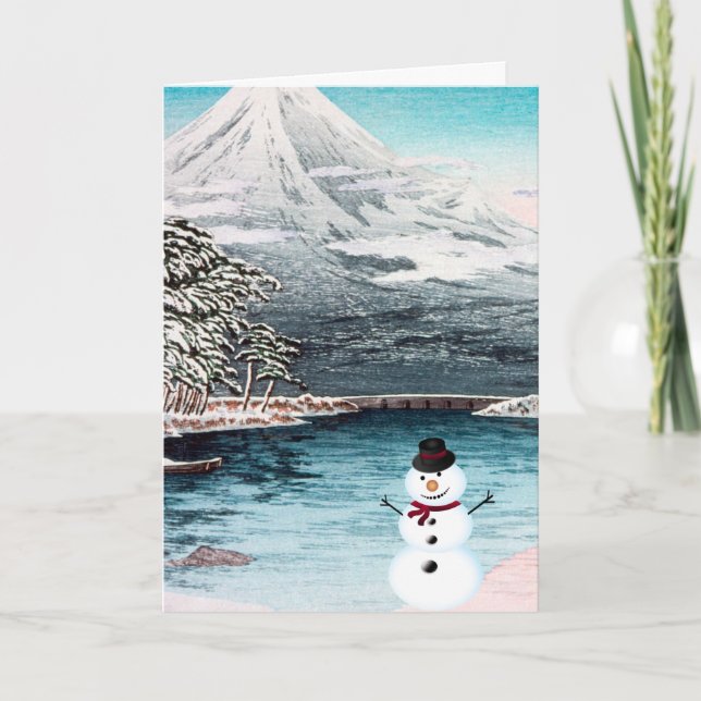 Carte Le Mont Fuji et un Snowman (Devant)