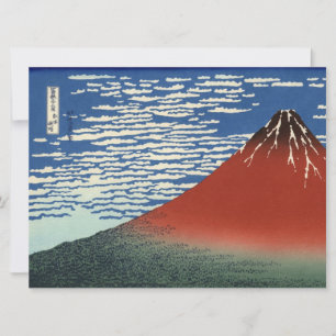 Carte Le Mont Fuji par temps clair (Fuji Rouge) (Hokusai