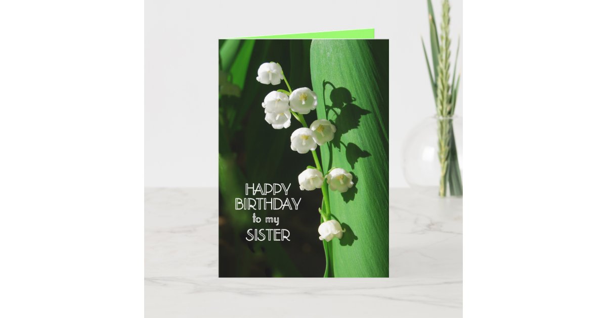 Carte Le Muguet De Soeur De Joyeux Anniversaire Zazzle Fr