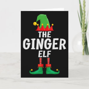 Carte Le Noël de la famille assortie de l'elfe au gingem