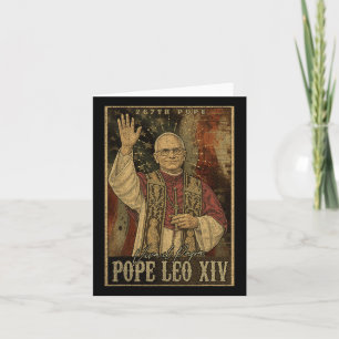 Carte Le Pape Leo Xiv 14ème Pape Américain Drapeau Vin