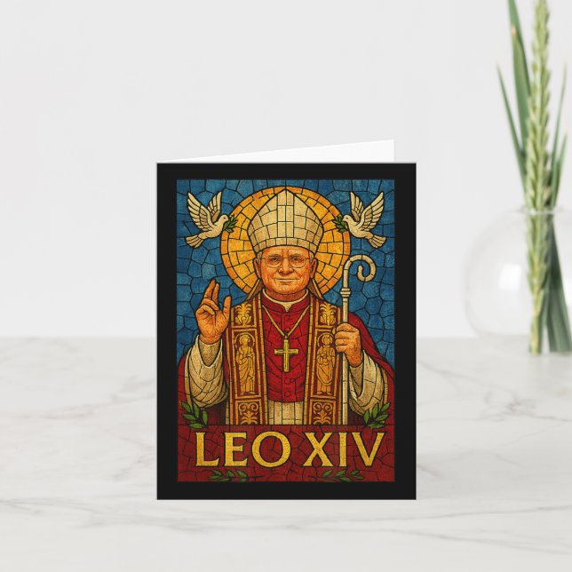 Carte Le Pape Leo Xiv - Art divin de la mosaïque Christi (Devant)