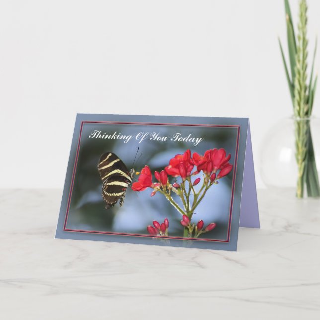 Carte Le papillon pensant à vous cardent (Devant)