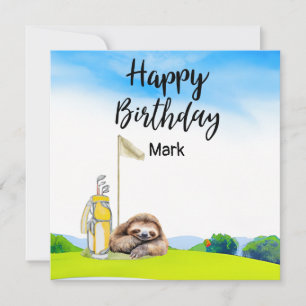 Carte Le paresseux de Golfer joue le jour de l'anniversa