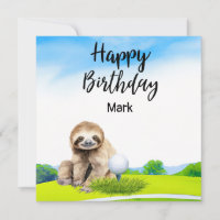 Le paresseux de Golfer joue le jour de l'anniversa