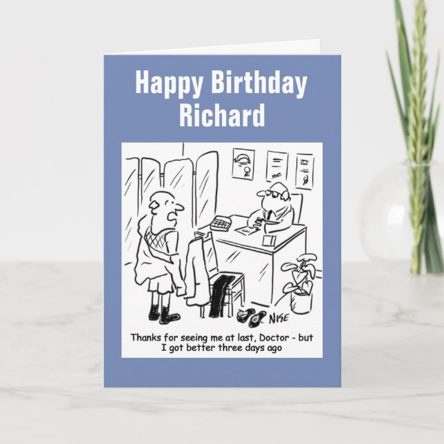 Carte Le patient dit au docteur qu'il est mieux maintena (Devant)