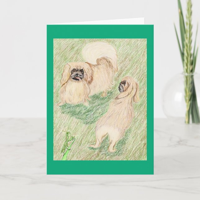 Carte Le Pekingese Et Le Mantis De La Prière (Devant)