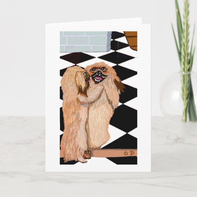 Carte Le Pekingese Et Le Miroir (Devant)
