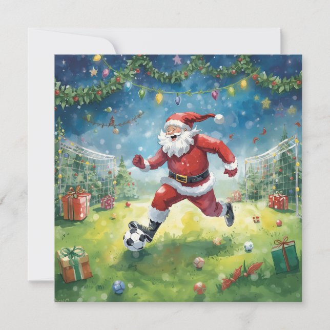 Carte Le Père Noël joue au football dans le champ de Noë (Devant)